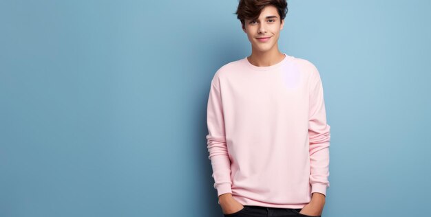 Modelo de jersey de camiseta rosa para hombre en blanco que muestra la plantilla de ropa