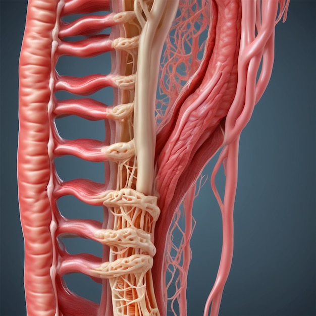 modelo de un largo vaso intestinal una anatomía 32k uhdsharp super enfoque detalle fino imagen perfecta