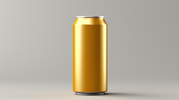 Modelo de lata de aluminio de soda en una representación 3D de fondo mínima
