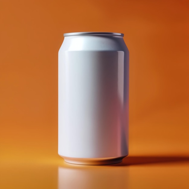 Modelo de lata de cerveza en blanco en un fondo aislado