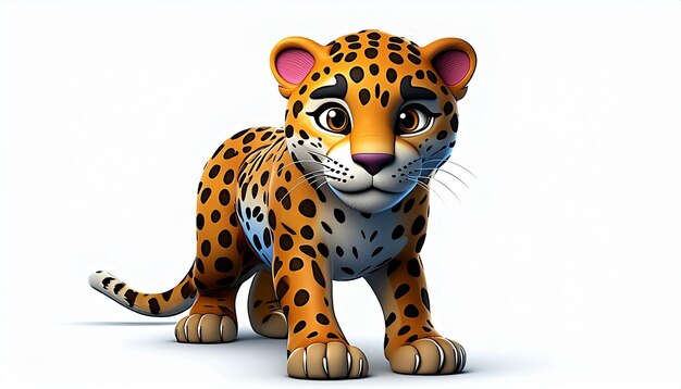 un modelo de leopardo con un leopardo en su pecho
