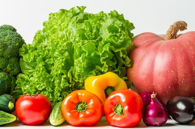 Un modelo de libro blanco de creatividad saludable en medio de una sinfonía de verduras frescas