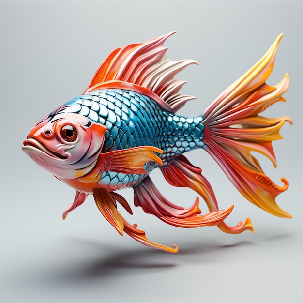 modelo de licuadora de pescado ilustración 3d