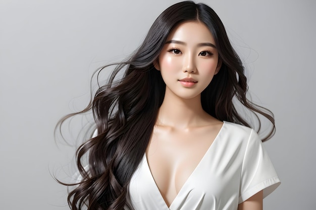 Modelo linda garota asiática