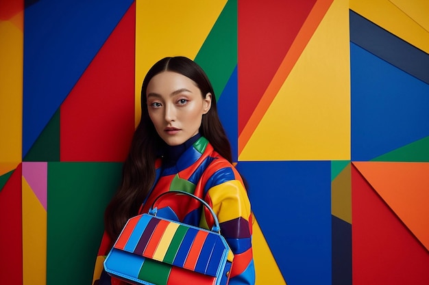 Una modelo luce un colorido bolso de la marca zara.