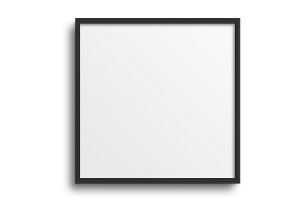 Modelo de marco de imagen cuadrado negro aislado sobre un fondo transparente