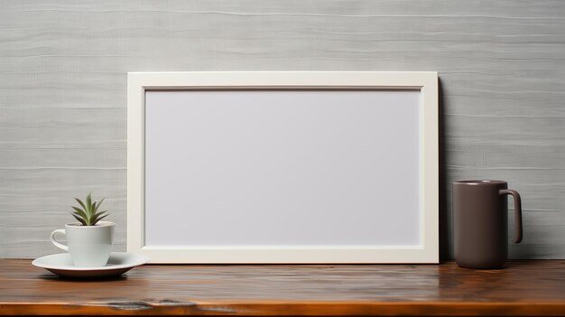 Foto modelo de marco de imagen minimalista de arte oku en papel