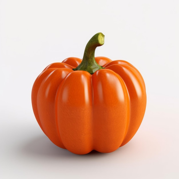 Modelo minimalista de calabaza naranja 3d de alta resolución