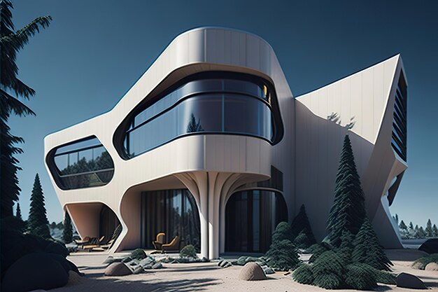 Foto un modelo moderno de una casa diseñada por la ia generativa futurista