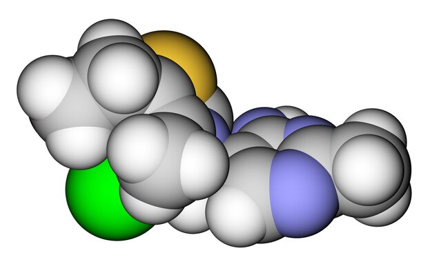 Modelo molecular de tiamina vitamina bd