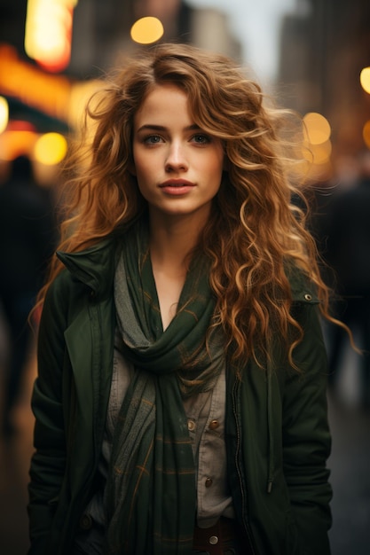 Modelo de mujer de foto de stock de estado de ánimo de otoño