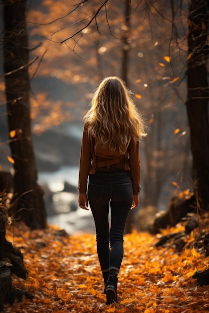 Modelo de mujer de foto de stock de estado de ánimo de otoño