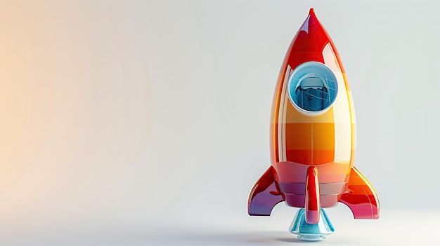 Foto modelo de nave espacial de cohete en 3d concepto de negocio generativo ai