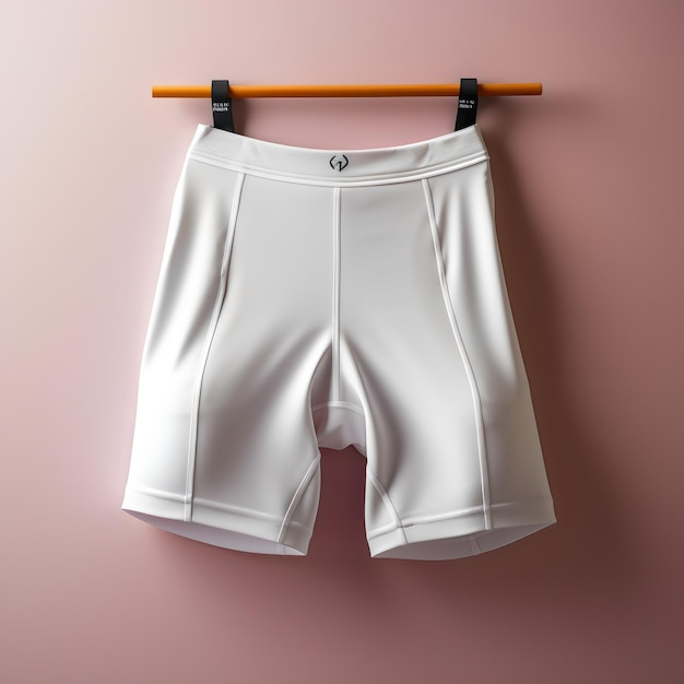 Modelo de pantalones cortos atléticos aislados en fondo blanco generativo ai