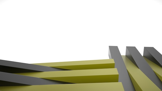Modelo para renderização de ilustração 3d de design gráfico amarelo e preto