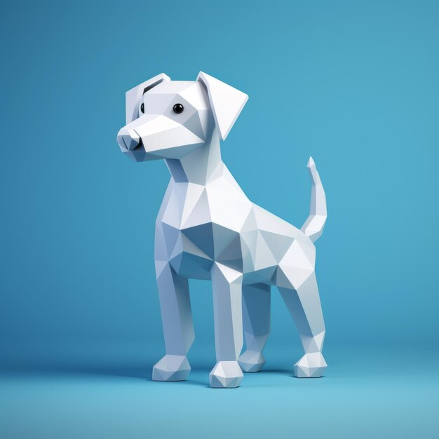 Modelo de perro minimalista en 3D estilo Jack Hughes