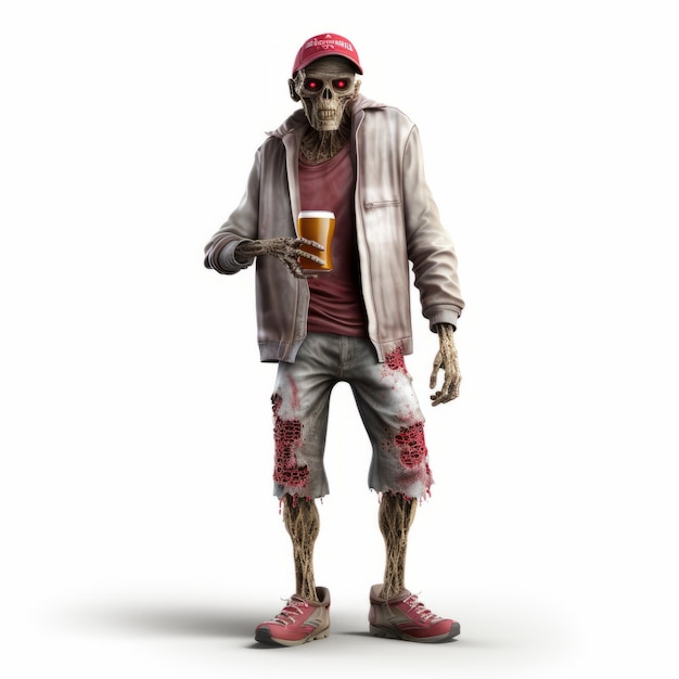 Modelo de personaje zombi en 3D de alta calidad con Flanders Red Ale