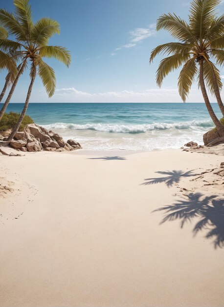 modelo de playa de fondo palmeras en la playa