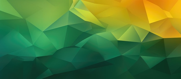 Modelo poligonal abstrato com gradiente verde escuro e amarelo