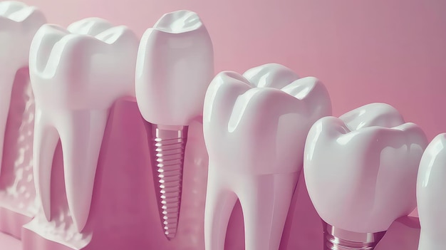 Modelo por computador de um implante dentário na mandíbula