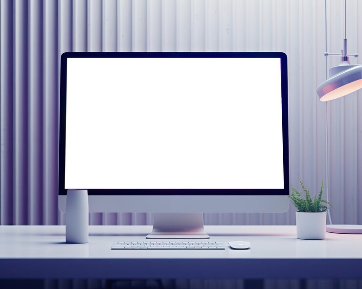 Foto modelo realista de monitor de computador