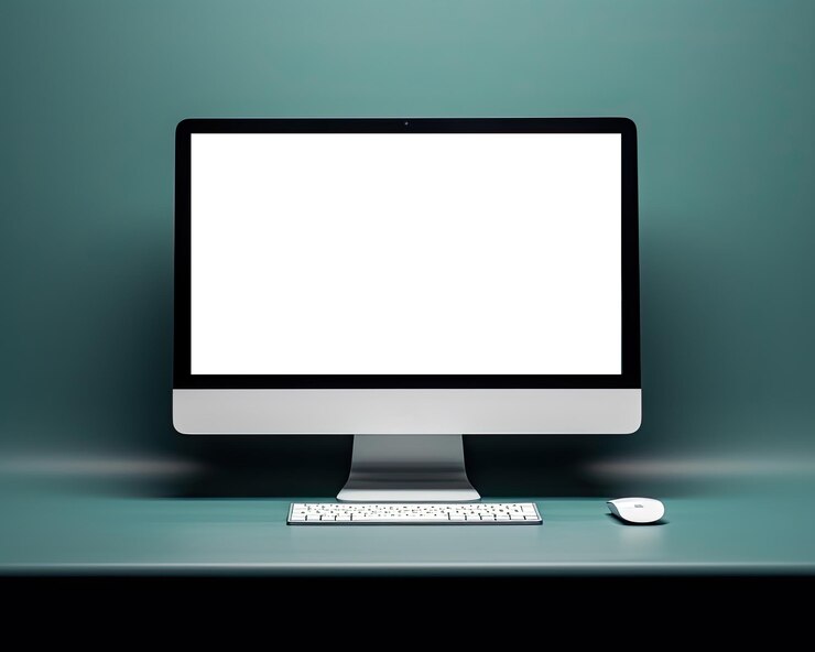 Foto modelo realista de monitor de computador