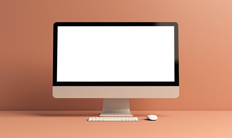 Foto modelo realista de monitor de computador