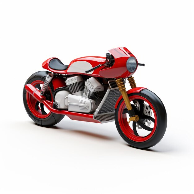 Modelo realista de motocicleta vermelha 3D Design industrial inovador