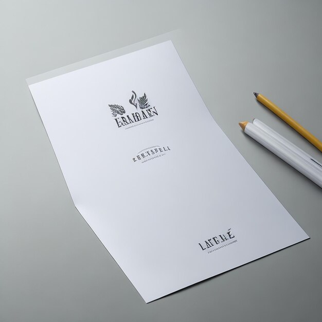 Foto modelo realista do logotipo em papel branco