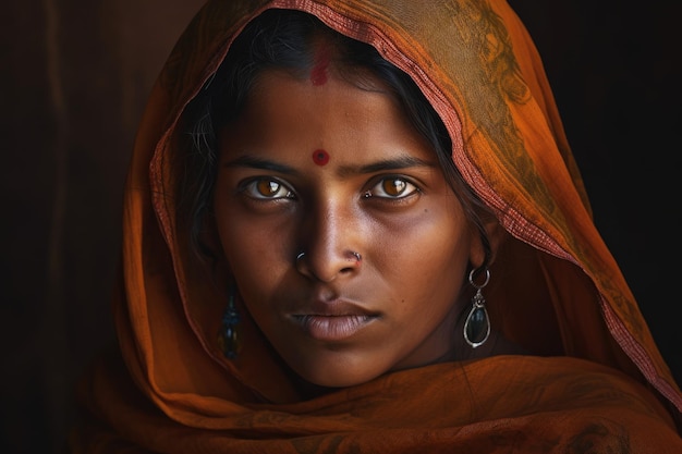 Modelo de retrato de mujer india Generar Ai