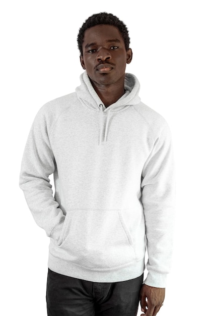 Modelo de ropa con capucha para hombres png en modelo negro
