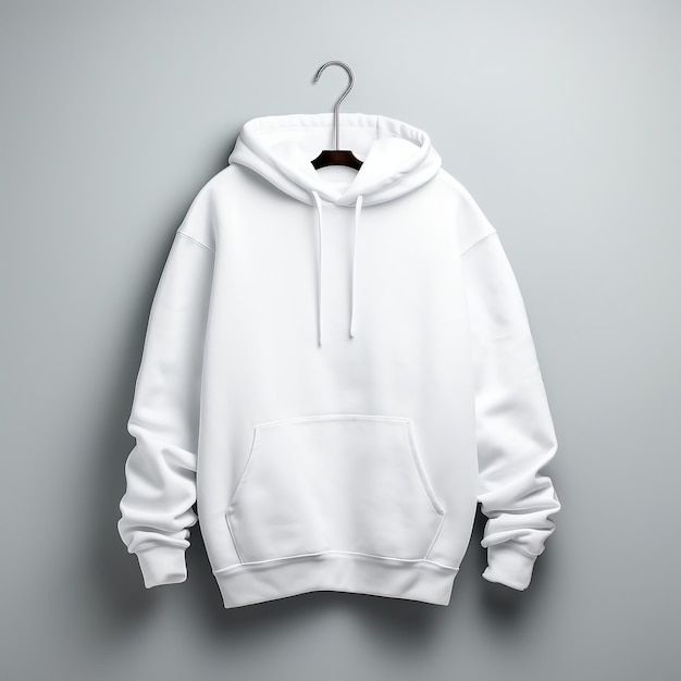 Modelo de sudadera blanca con fondo aislado