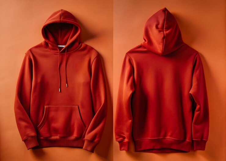 Modelo de sudadera con capucha en blanco