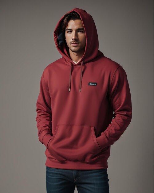 Modelo de sudadera con capucha para hombres