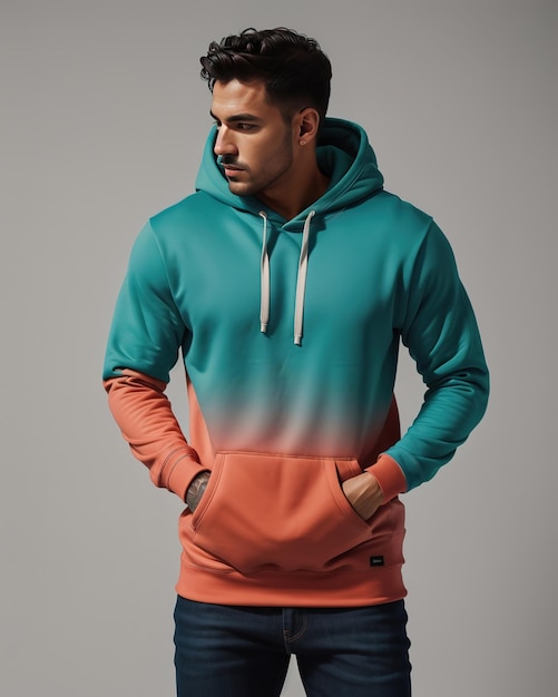 Modelo de sudadera con capucha para hombres