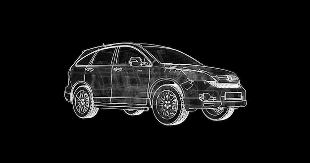 Modelo de SUV con marco de alambre