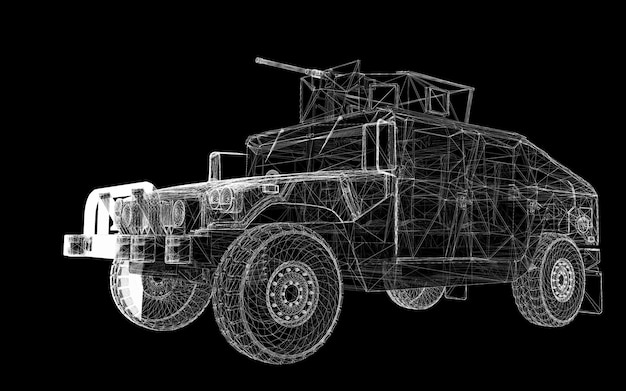 Modelo de tanque militar, estructura de la carrocería, modelo de alambre