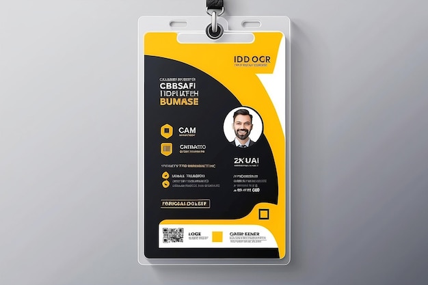 Modelo de tarjeta de identificación empresarial moderno y limpio