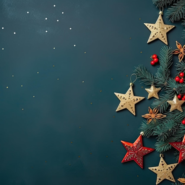 Modelo de tarjeta de Navidad Tarjeta de felicitación moderna con decoraciones de Navidad con estilo