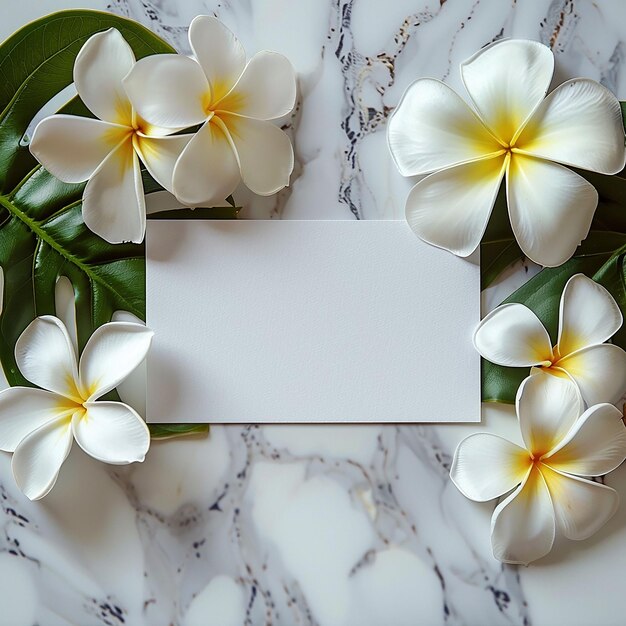 Modelo de tarjeta para spa con flores hawaianas