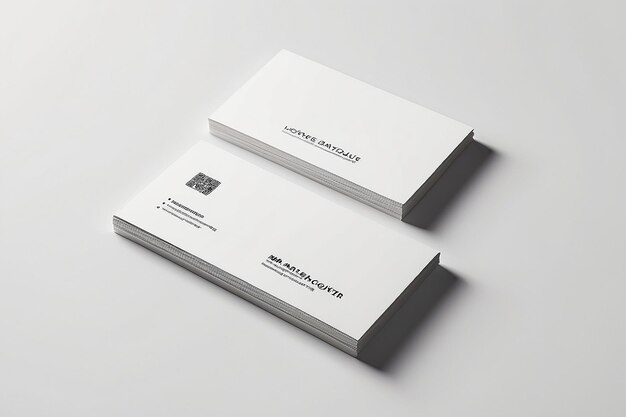 Modelo de tarjeta de visita en un fondo minimalista blanco