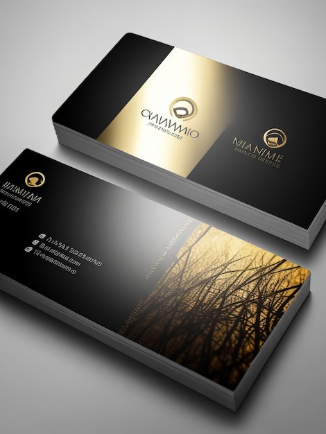 Modelo de tarjeta de visita moderna de aluminio dorado elegante profesional