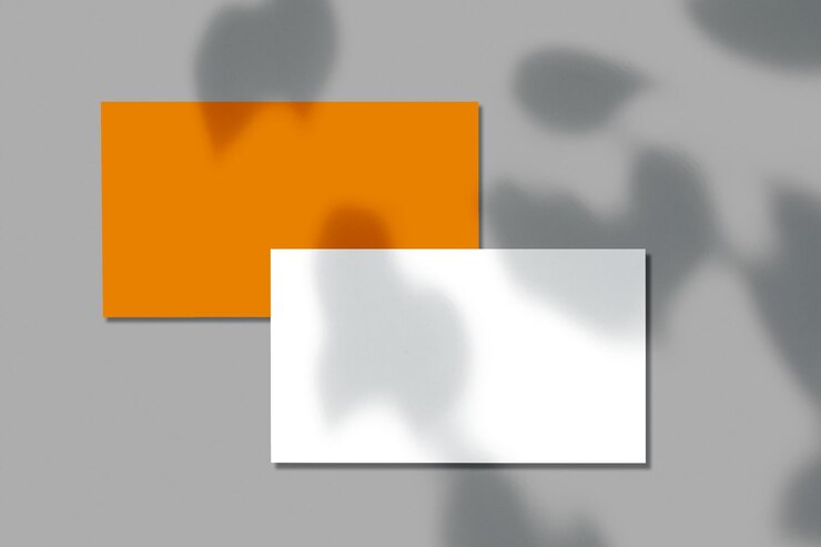 Modelo de tarjeta de visita png sombra de hoja diseño transparente