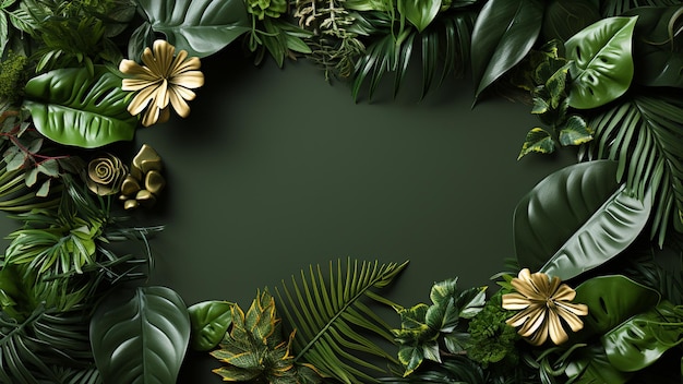 Modelo de tarjeta de visita con vibraciones tropicales plantas verdes de fondo
