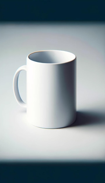 Modelo de taza blanca elegante con una elegancia mínima