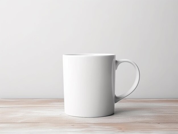 Un modelo de taza de café blanca