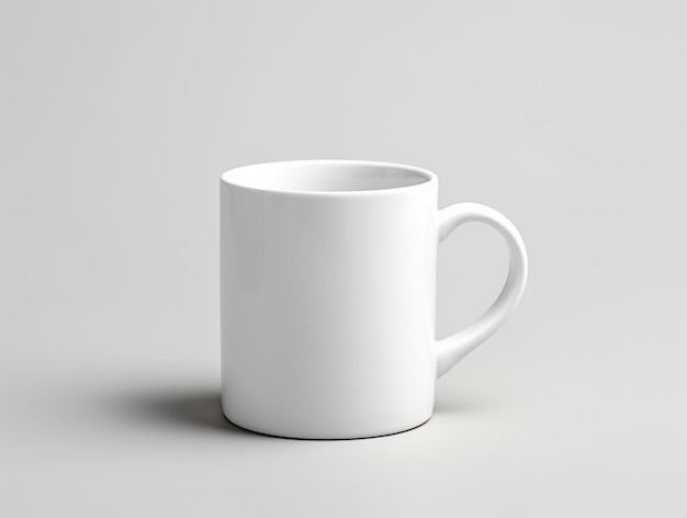 Un modelo de taza de café blanca