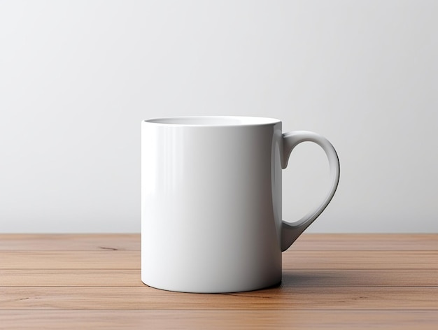 Un modelo de taza de café blanca