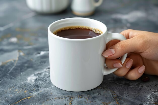 modelo de taza de café en blanco fotografía profesional