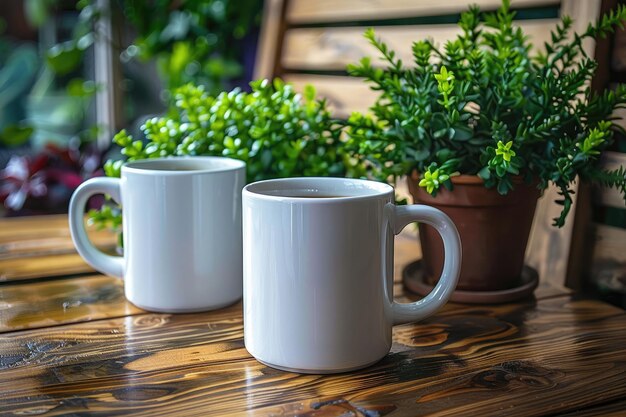 modelo de taza de café en blanco fotografía profesional